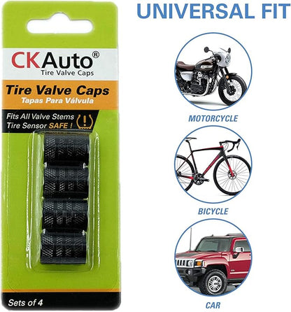 CKAuto Tire Valve Stem Caps, Anodized Aluminum Tire Valve Cap Set, Corrosion - Image 5