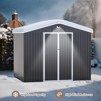 10x8 FT Outdoor Storage Shed, Metal Garden Shed - Image 5