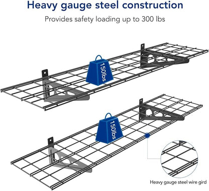 FLEXIMOUNTS 2-Pack 1x4ft 12-inch-by-48-inch Wall Shelf Garage Storage Rack Wall - Image 3