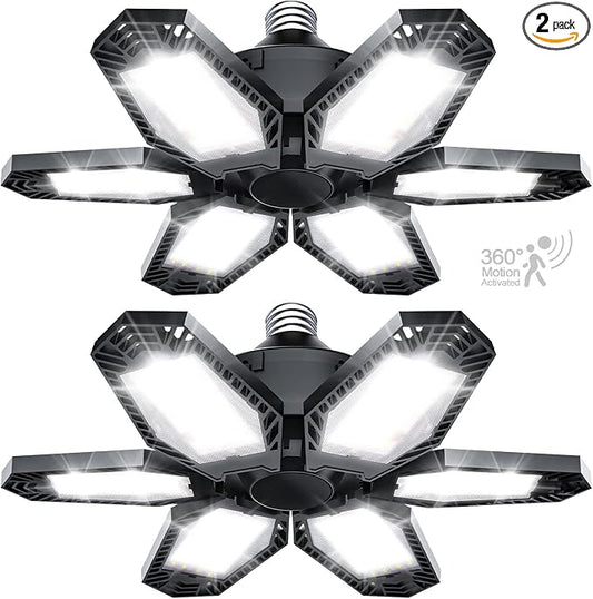 TANBABY 2 Pack Motion Sensor Garage Light, Total 30000LM Deformable Garage by Tanbaby