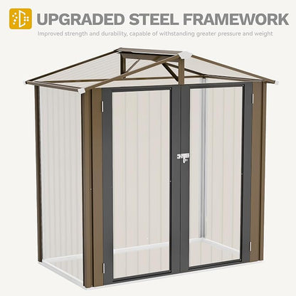 DWVO 6x4ft Storage Shed for Outdoors, Metal Sturdy Weatherproof Tool Locker - Image 4