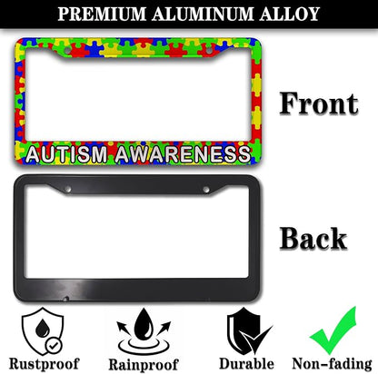Custom License Plate Frame Multicolor License Plate Frames Autism Awareness - Image 3