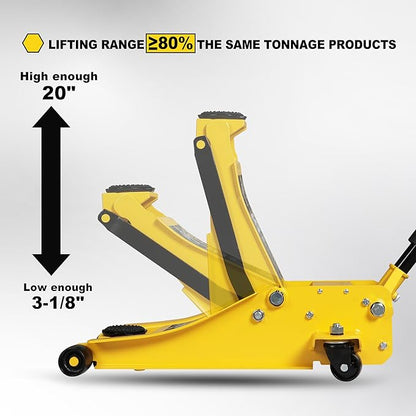 YELLOW JACKET 3.5 Ton Low Profile Floor Jack Quickly Lift Hydraulic Car Jack - Image 4