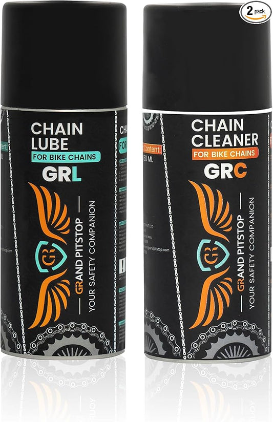 GRAND PITSTOP Chain Cleaner, Degreaser 160ml and Chain Lube, 160ml Motorcycle by GRANDPITSTOP