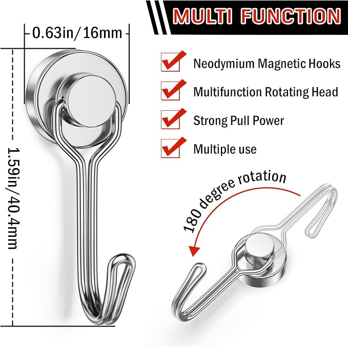 FINDMAG 100 Pack Magnetic Hooks, 30lbs+ Magnetic Hooks - Image 2