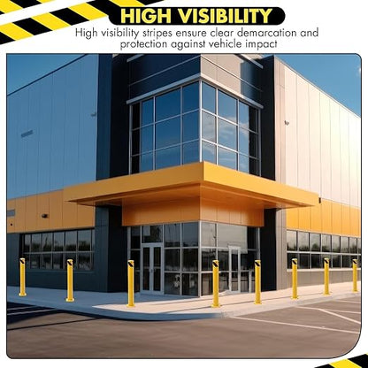 8 Pack Safety Bollard Post, 30 Inch Height 4.5 Inch Diameter Yellow Pipe Safety - Image 5