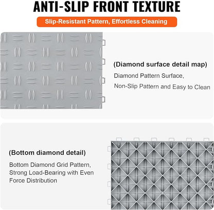 VEVOR Garage Tiles Interlocking, Non-Slip Double-Sided Texture Garage Flooring - Image 4