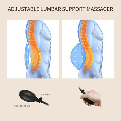 Back Massager with Heat, Massage Seat Cushion with 3D Lumbar Traction, 8 - Image 4