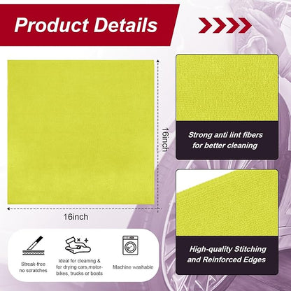200 Pcs Microfiber Cleaning Cloth 16x16 Inch Microfiber Towels - Image 2