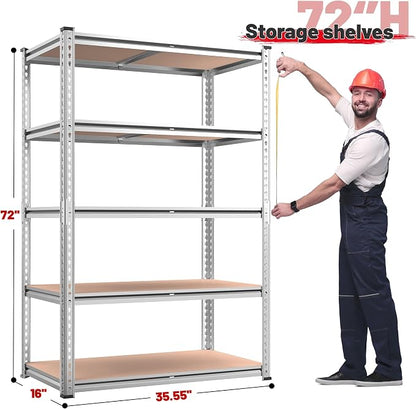 REIBII 2020LBS Garage Shelving Heavy Duty 5-Tier Storage Shelves Adjustable - Image 3