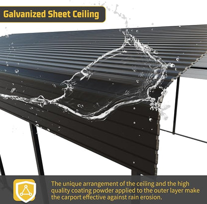 Metal Carport 13 * 20 FT with Enhanced Base Heavy Duty Garage with Galvanized - Image 3
