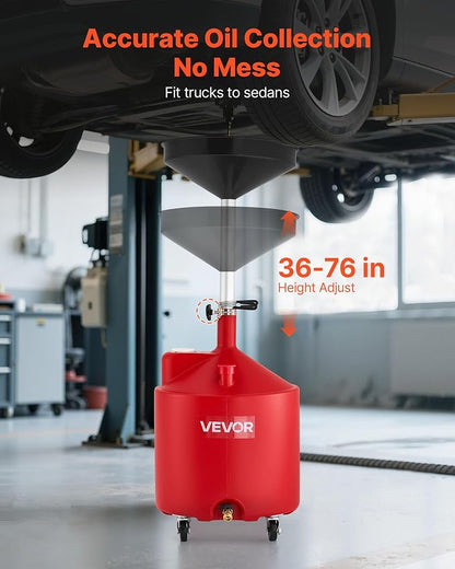 VEVOR 18 Gallon Waste Oil Drain Tank, Industrial Fluid Drain Tank - Image 2