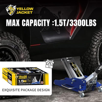 YELLOW JACKET Floor Jack 1.5 Ton Hydraulic Low Profile Aluminum and Steel Car - Image 7