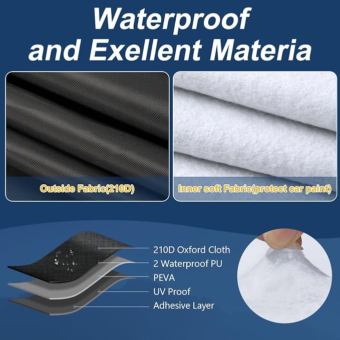 QUNSUNUS Waterproof Car Cover for Chevy Caprice 1966-1970 and 1977-1996 - Image 3