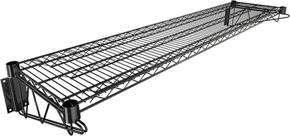 14" x 60" Black Epoxy Wire Wall Mount Shelf by Krollen+Industrial