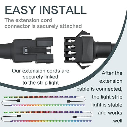 8 Pcs 4 Pin RGB Extension Cable RGB Wire - Image 4