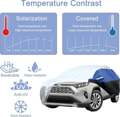 Car Cover for SUV Waterproof All Weather Snowproof UV Windproof Outdoor Full - Image 4