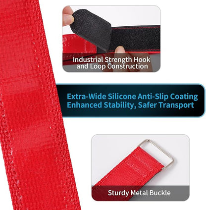 Bike Rack Straps with Extra-Wide Silicone Anti-Slip Coating, Transportation and - Image 3