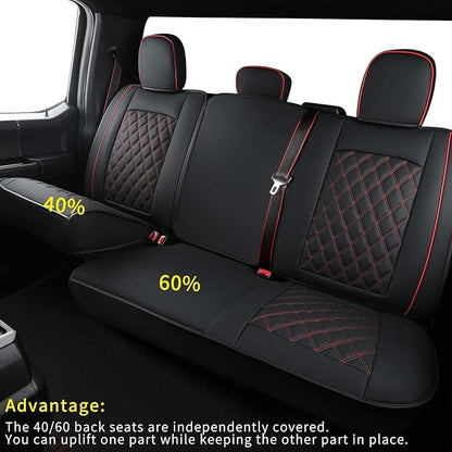 LUCKYMAN CLUB F150 Faux Leather Seat Covers Fit - Image 5