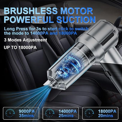 Handheld Foldable Car Vacuum, 4-in-1 18000PA Mini Vacuum Cleaner Portable - Image 2