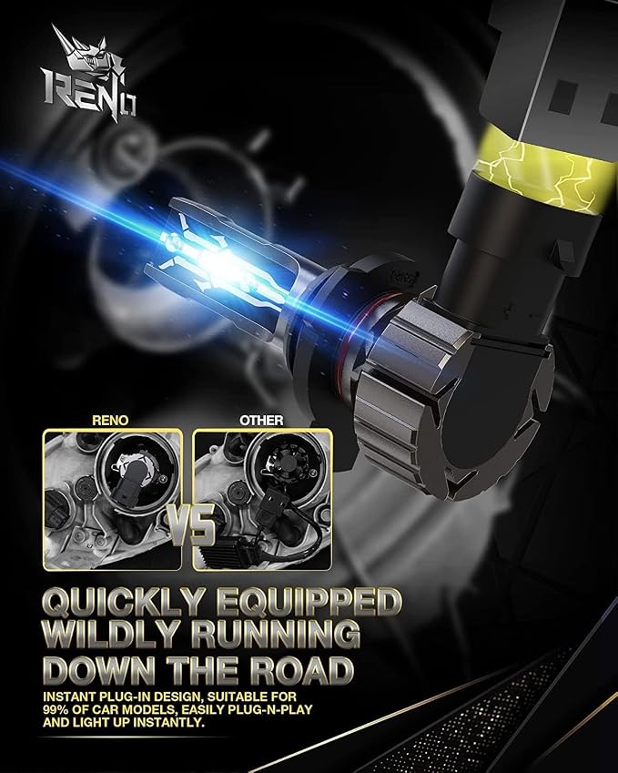 RENO 9012 Bulb, 9012 Fog Lights Bulb, 9012 Light Bulbs Fanless In Line Car Fog - Image 6