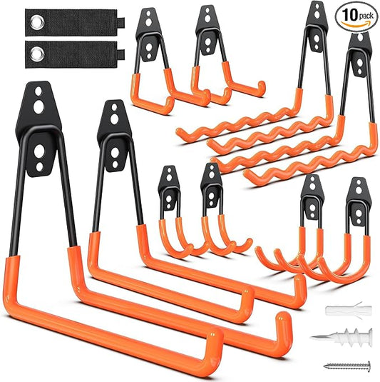 Garage Storage Hooks, 12 Pack Steel Heavy Duty Wall Mount Hooks by HSTMYFS