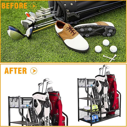 SNAIL Golf Bag Garage Storage Organizer Extra Large Size Golf Bag Rack Stand - Image 5