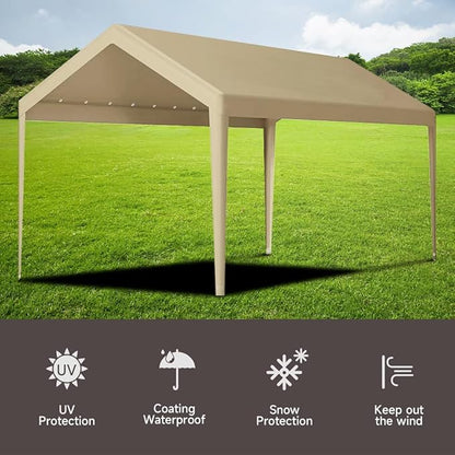 Rutile 12 x 20 FT Carport Replacement Cover, Heavy Duty Car Tarp Canopy Tent - Image 4