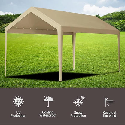 Rutile 10 x 20 FT Carport Replacement Cover, Heavy Duty Car Tarp Canopy Tent - Image 5