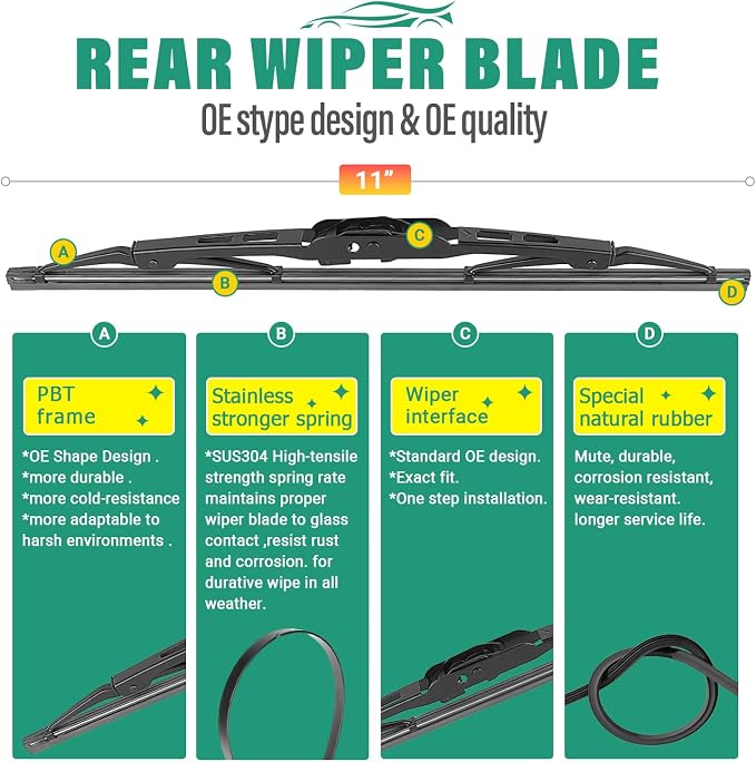 24" 21" 11" Windshield Wiper Blades Replacement - Image 4