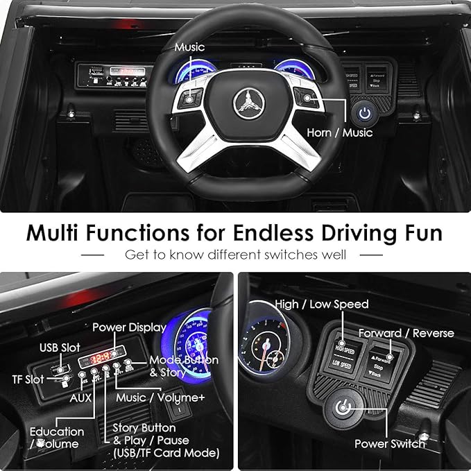 HONEY JOY Ride On Truck, Licensed Mercedes-Benz Maybach G650 Battery Powered - Image 3