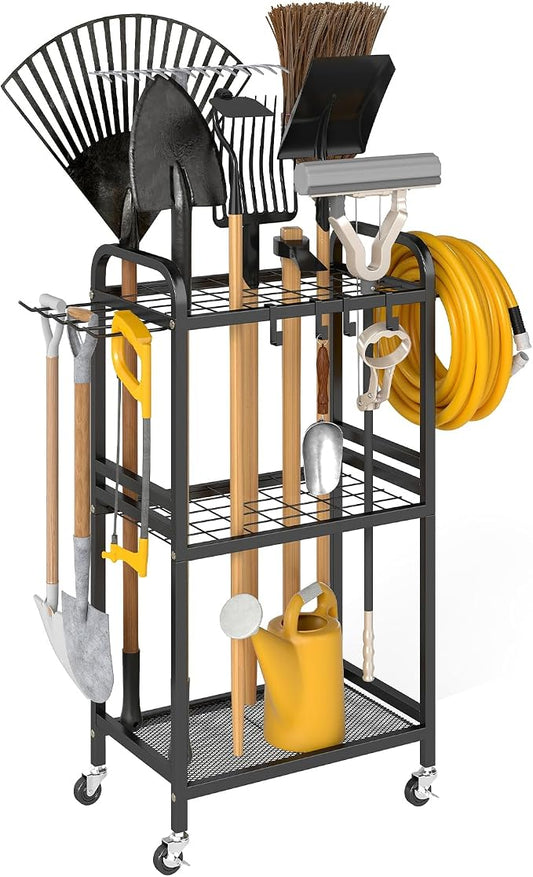 Hadulcet Garden Tool Organizer, Metal Garage Organization and Storage by Hadulcet