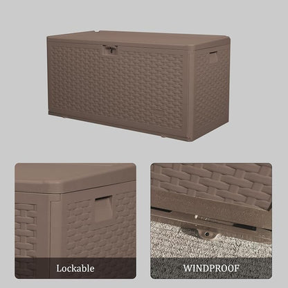 Premium Pro Edition 73 Gallon Lockable Resin Deck Box, Waterproof & - Image 7