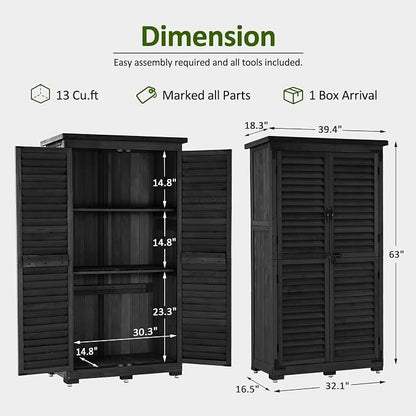 MCombo Outdoor Storage Cabinet, Garden Storage Shed, Outside Vertical Shed - Image 3