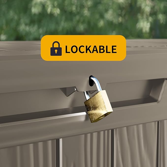 270 Gallon Outdoor Storage Box Patio Deck Box Waterproof, Resin Lockable - Image 4