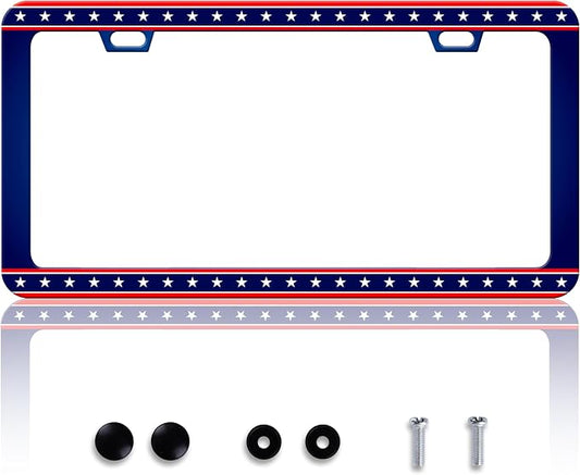 American Flag License Plate Frame United States Flag License Plate Frames by HOWKWAWY