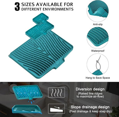 Silicone Dish Drying Mat for Kitchen Counter, Dish Drying Pad, Non-Slip Drain - Image 3