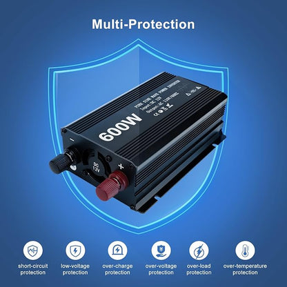 Power Inverter 600W Pure Sine Power Inverter DC 12V to AC 110V Car Converter - Image 3