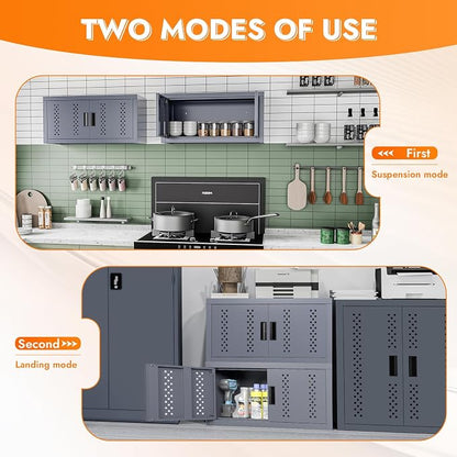 Metal Wall Storage Cabinet Steel Wall Mounted Garage Storage Cabinet - Image 6