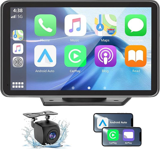 Wireless Car Stereo with Apple CarPlay/Android Auto, Portable Touch Screen Car by Gegaibe