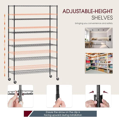 BestOffice 18x48x77 Storage Shelves Commercial Heavy Duty Metal Shelves Garage - Image 7