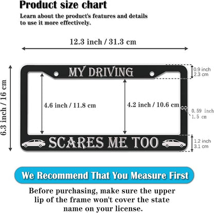 Fun License Plate Frame Cover Black and White License Plate Frames My Driving - Image 2