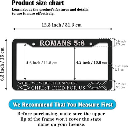 License Plate Frames Black and White License Plate Frame Jesus Bible Verses - Image 2