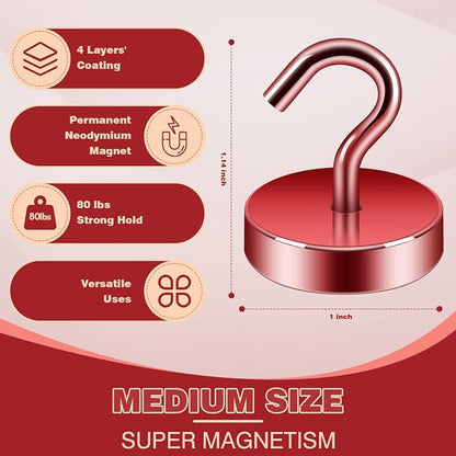 Neosmuk Magnetic Hooks, Cruise Ship Essentials, 80lb+ Heavy Duty Magnetic Hooks - Image 4