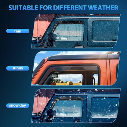 Nilight in Channel Rain Guards for Dodge Ram 1500 2009 2010 2011 2012 2013 2014 - Image 5