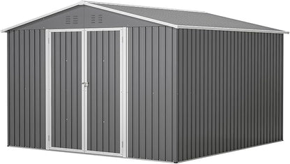 10x10 FT Outdoor Storage Shed, Large Metal Tool Sheds - Image 8