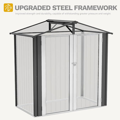 DWVO 6x4ft Storage Shed for Outdoors, Metal Sturdy Weatherproof Tool Locker - Image 6