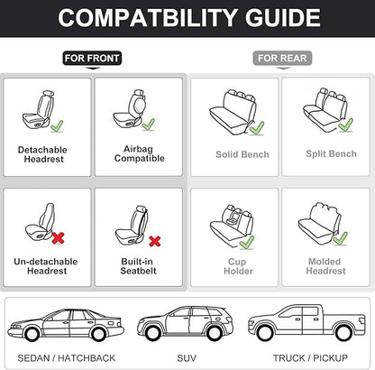 Front Seat Covers, 2 Pieces Universal Seat Covers - Image 7