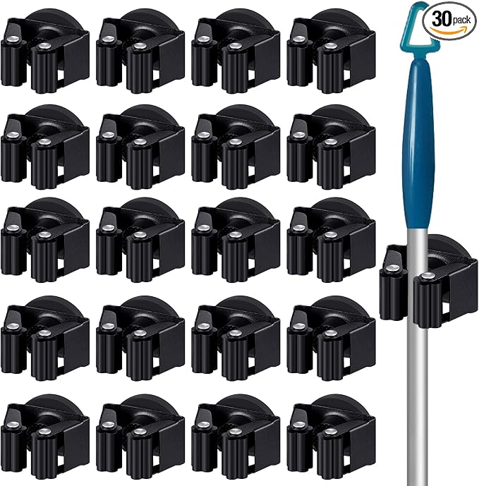 30 Pcs Magnetic Mop Broom Holder Movable Magnetic Broom Holder Rack, Anti Slip by Vercraft