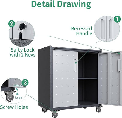 Metal Tool Cabinet, Garage Storage Cabinet System, Wall Cabinet & Locking - Image 6